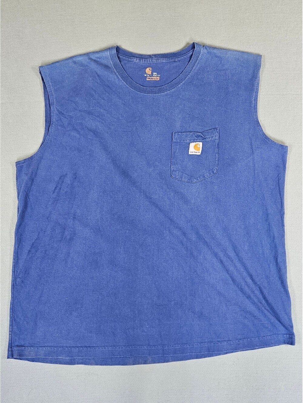 Carhartt Mens Blue Cotton Heavyweight Pocket Muscle Tank 3XL